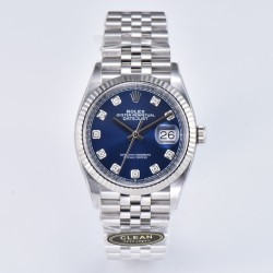 Rolex-Datejust 126234 36mm Jub SS/SS Blue/Mois Clean VR3235