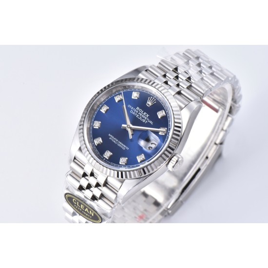 Rolex-Datejust 126234 36mm Jub SS/SS Blue/Mois Clean VR3235