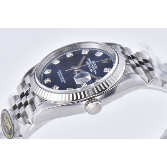 Rolex-Datejust 126234 36mm Jub SS/SS Blue/Mois Clean VR3235