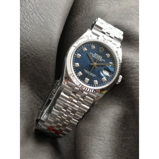 Rolex-Datejust 126234 36mm Jub SS/SS Blue Textured Dial VSF VS3235