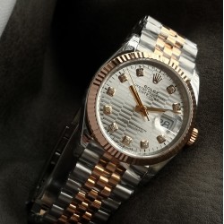 Rolex-Datejust 126231 36mm Jub RG/SS Textured Silver/Dia VSF VS3235