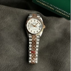 Rolex-Datejust 126231 36mm Jub RG/SS Textured Silver/Dia VSF VS3235