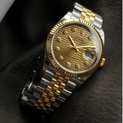 Rolex-Datejust 126233 36mm Jub YG/SS Textured Gold/Dia VSF VS3235