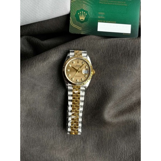 Rolex-Datejust 126233 36mm Jub YG/SS Textured Gold/Dia VSF VS3235