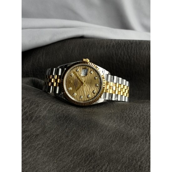 Rolex-Datejust 126233 36mm Jub YG/SS Textured Gold/Dia VSF VS3235