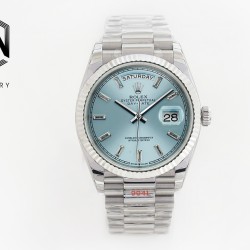 Rolex-DayDate 128236 36mm SS/SS Ice Blue/Dia EWF V2 A2836(Gain Weight)