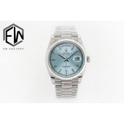 Rolex-DayDate 128236 36mm SS/SS Ice Blue/Dia EWF V2 A2836(Gain Weight)