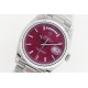 Rolex-DayDate 128236 36mm SS/SS Ice Red/Dia EWF A2836(Gain Weight)