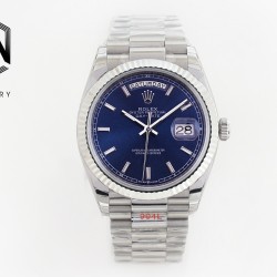 Rolex-DayDate 36mm Flt Pres SS/SS Blue Stk EWF A3255 Mod