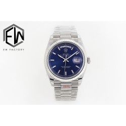 Rolex-DayDate 36mm Flt Pres SS/SS Blue Stk EWF A3255 Mod