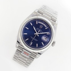 Rolex-DayDate 36mm Flt Pres SS/SS Blue Stk EWF A3255 Mod