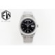 Rolex-DayDate 36mm Flt Pres SS/SS Black Stk EWF Asia 2836