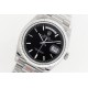 Rolex-DayDate 36mm Flt Pres SS/SS Black Stk EWF Asia 2836