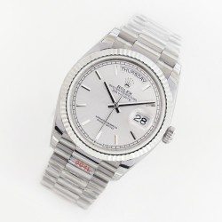 Rolex-DayDate 36mm Flt Pres SS/SS Silv Wht Stk EWF A3255
