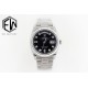 Rolex-DayDate 36mm Flt Pres SS/SS Black Diam EWF A3255 Mod