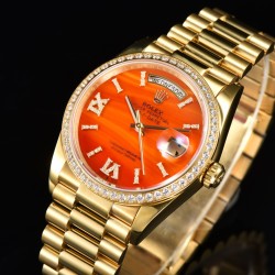 Rolex-DayDate 36mm YG/YG Pres Dia Orange Gradient Dial CSF A2836