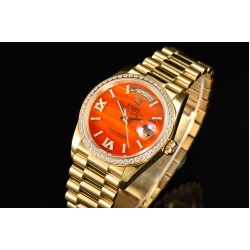 Rolex-DayDate 36mm YG/YG Pres Dia Orange Gradient Dial CSF A2836