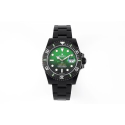 Rolex-Submariner DIW 40mm 904L DLC/DLC Grn/Blk Dial DIWF VS3135