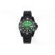 Rolex-Submariner DIW 40mm 904L DLC/DLC Grn/Blk Dial DIWF VS3135