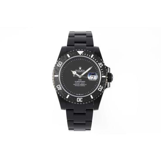 Rolex-Submariner DIW 40mm 904L DLC/DLC Black Dial DIWF VS3135