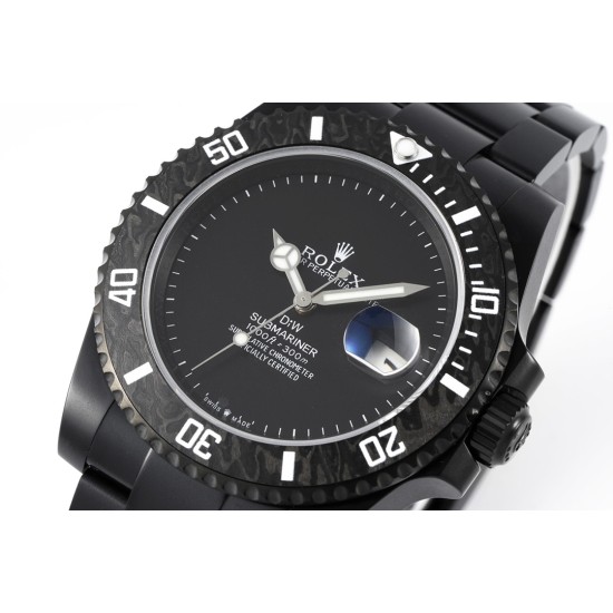 Rolex-Submariner DIW 40mm 904L DLC/DLC Black Dial DIWF VS3135