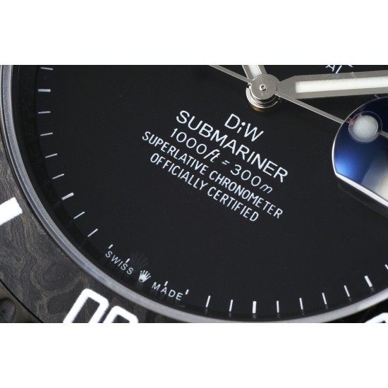 Rolex-Submariner DIW 40mm 904L DLC/DLC Black Dial DIWF VS3135