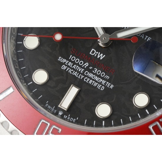 Rolex-Submariner DIW 40mm Red SS/SS Carbon Dial DIWF(VSF) VS3135
