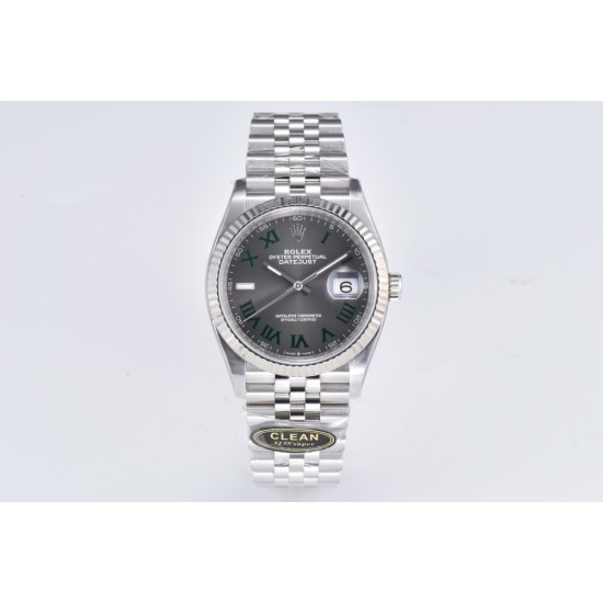 Rolex-Datejust 126234 36mm Jub SS/SS Grey/Rmn Clean VR3235