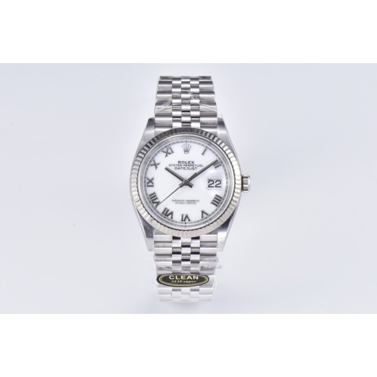 Rolex-Datejust 126234 36mm Jub SS/SS White/Rmn Clean VR3235