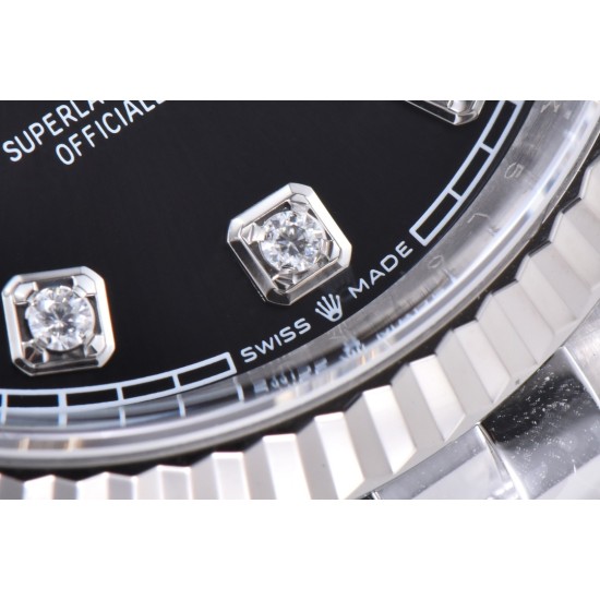 Rolex-Datejust 126234 36mm Jub SS/SS Black/Mois Clean VR3235