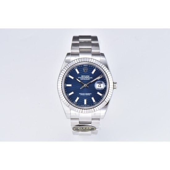 Rolex-Datejust 126334 41mm Oys SS/SS Blue Texetured Dial Clean SH3235