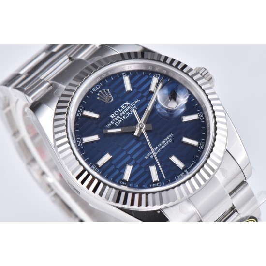 Rolex-Datejust 126334 41mm Oys SS/SS Blue Texetured Dial Clean SH3235