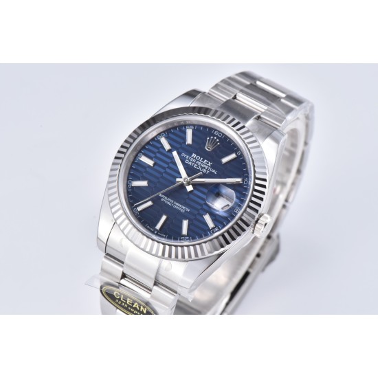 Rolex-Datejust 126334 41mm Oys SS/SS Blue Texetured Dial Clean SH3235