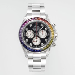 Rolex-Daytona 116599 Rainbow 40mm SS/SS Black/Dia KING(ZF) SH4130