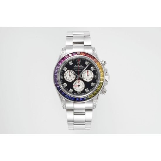 Rolex-Daytona 116599 Rainbow 40mm SS/SS Black/Dia KING(ZF) SH4130