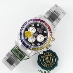 Rolex-Daytona 116599 Rainbow 40mm SS/SS Black/Dia KING(ZF) SH4130