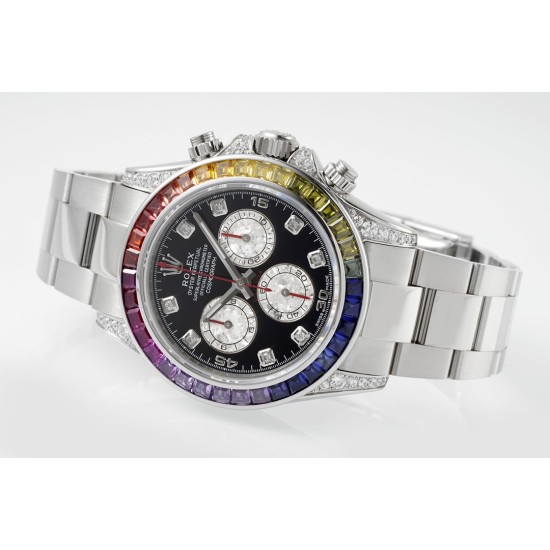 Rolex-Daytona 116599 Rainbow 40mm SS/SS Black/Dia KING(ZF) SH4130