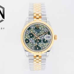Rolex-Datejust 31mm YG/SS Jubilee Green Flower EWF(JDF) A2824