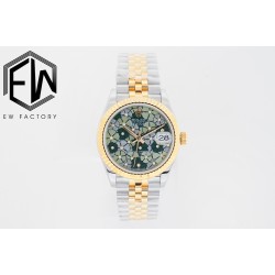 Rolex-Datejust 31mm YG/SS Jubilee Green Flower EWF(JDF) A2824