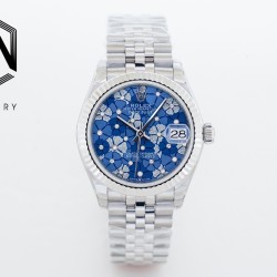 Rolex-Datejust ladies 31mm SS/SS Flt Pres Blue EWF(JDF) A2824