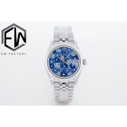 Rolex-Datejust ladies 31mm SS/SS Flt Pres Blue EWF(JDF) A2824