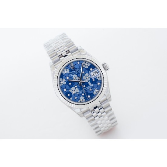 Rolex-Datejust ladies 31mm SS/SS Flt Pres Blue EWF(JDF) A2824