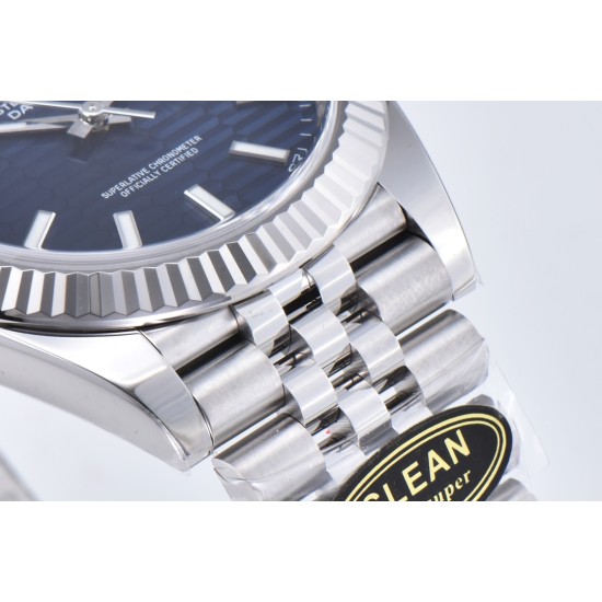 Rolex-Datejust 126234 36mm Jub SS/SS Blue Texetured Dial Clean SH3235