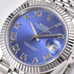 Rolex-Datejust 126334 41MM Blue/Roman 904L Jubilee Bracelet Clean VR3235