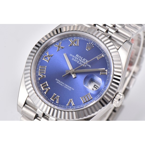 Rolex-Datejust 126334 41MM Blue/Roman 904L Jubilee Bracelet Clean VR3235