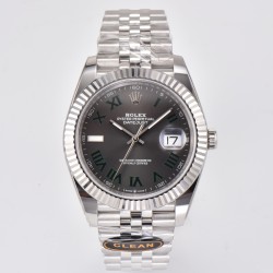 Rolex-Datejust 126334 41mm Wimbledon Jub SS/SS Gray Dial Clean VR3235