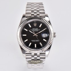 Rolex-Datejust 126334 41mm Jub 904L SS/SS Black/Stk Clean VR3235