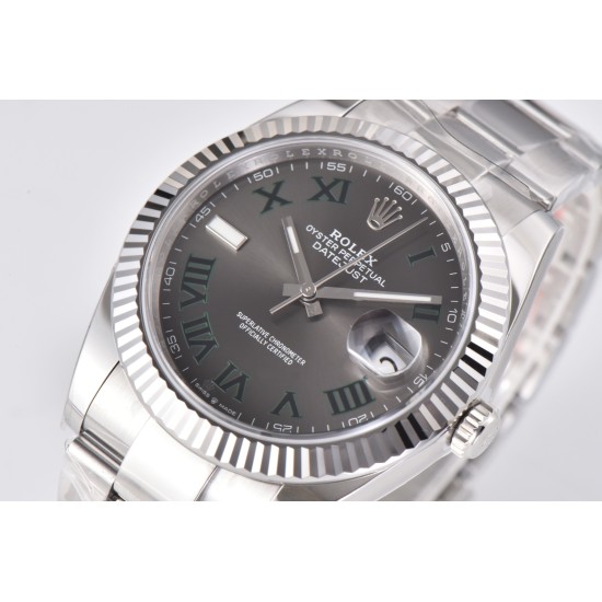 Rolex-Datejust 126334 41mm Wimbledon Oys SS/SS Gray Dial Clean VR3235