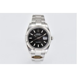 Rolex--Datejust 126334 41mm Oyster 904L SS/SS Black/Stk Clean VR3235