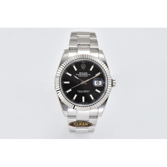 Rolex--Datejust 126334 41mm Oyster 904L SS/SS Black/Stk Clean VR3235